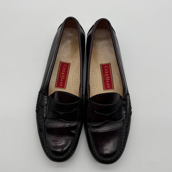 Cole Haan City Mens Burgundy Leather Pinch Penny Loafers Size 12 D 3504 H3
